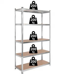 TZB Dílenský regál IRONHOLD 205x120 cm stříbrný