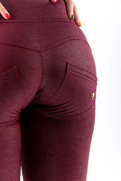 GoldBee Legíny Push-Up Pro Koženkové Bordo Barva: Bordo, Velikost: M