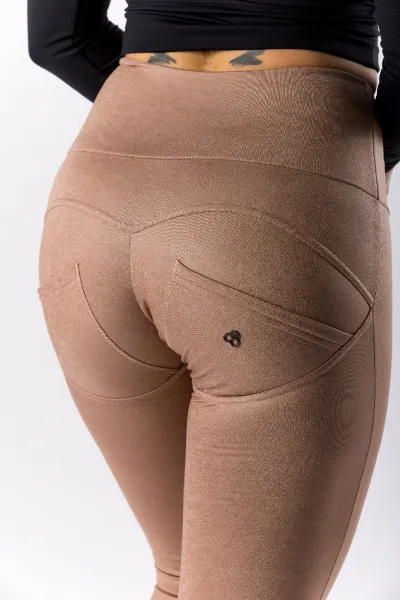 GoldBee Legíny Push-Up Pro Koženkové Nude Barva: Nude, Velikost: M