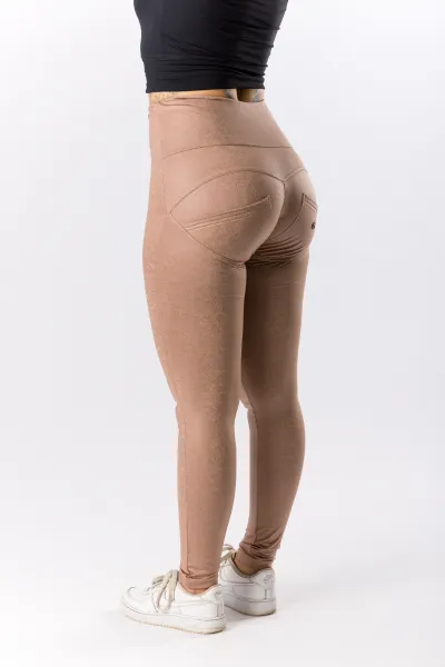 GoldBee Legíny Push-Up Pro Koženkové Nude Barva: Nude, Velikost: M