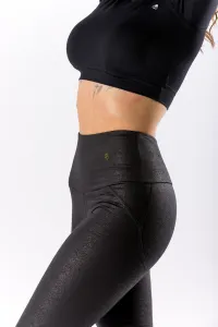 GoldBee Legíny Push-Up Koženkové Black Barva: Black, Velikost: XL