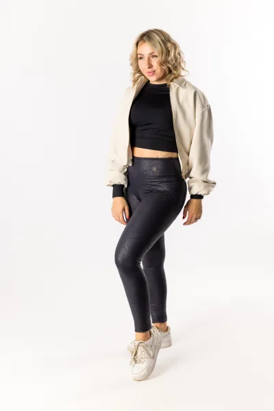 GoldBee Legíny Push-Up Koženkové Dark Blue Barva: Dark Blue, Velikost: S