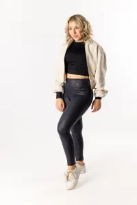 GoldBee Legíny Push-Up Koženkové Dark Blue Barva: Dark Blue, Velikost: S