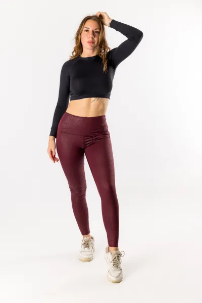 GoldBee Legíny Push-Up Koženkové Bordo Barva: Bordo, Velikost: M