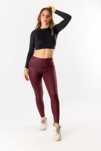 GoldBee Legíny Push-Up Koženkové Bordo Barva: Bordo, Velikost: M