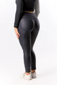 GoldBee Legíny Push-Up Koženkové Dark Blue Barva: Dark Blue, Velikost: S