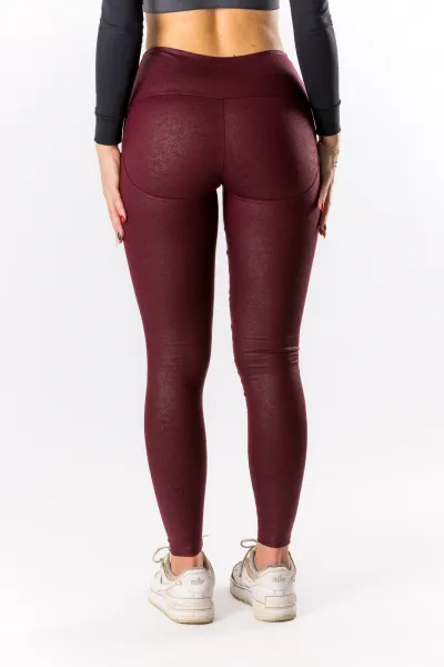 GoldBee Legíny Push-Up Koženkové Bordo Barva: Bordo, Velikost: M