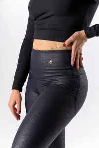 GoldBee Legíny Push-Up Koženkové Dark Blue Barva: Dark Blue, Velikost: S