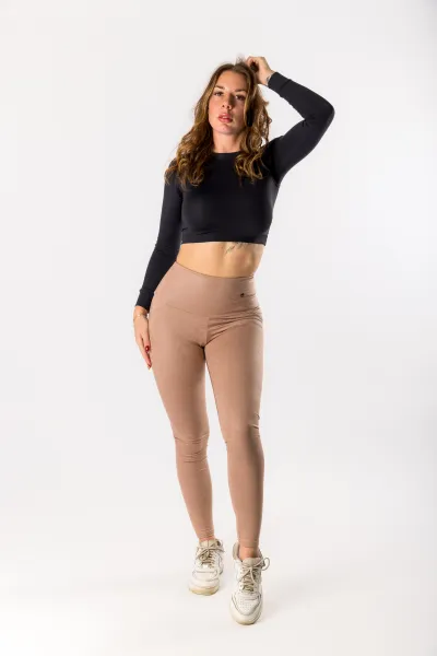 GoldBee Legíny Push-Up Koženkové Nude Barva: Nude, Velikost: M