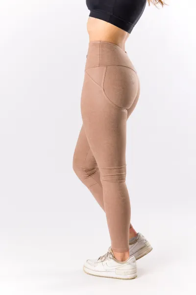 GoldBee Legíny Push-Up Koženkové Nude Barva: Nude, Velikost: M