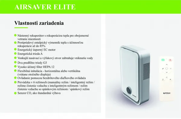 PRODMAX AIRSAVER | Lokálny rekuperátor AIRSAVER ELITE PRODMAX ELITE-110