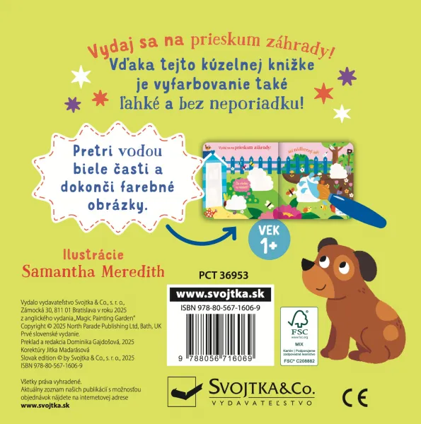 Maľovanie vodou do tašky Záhrada