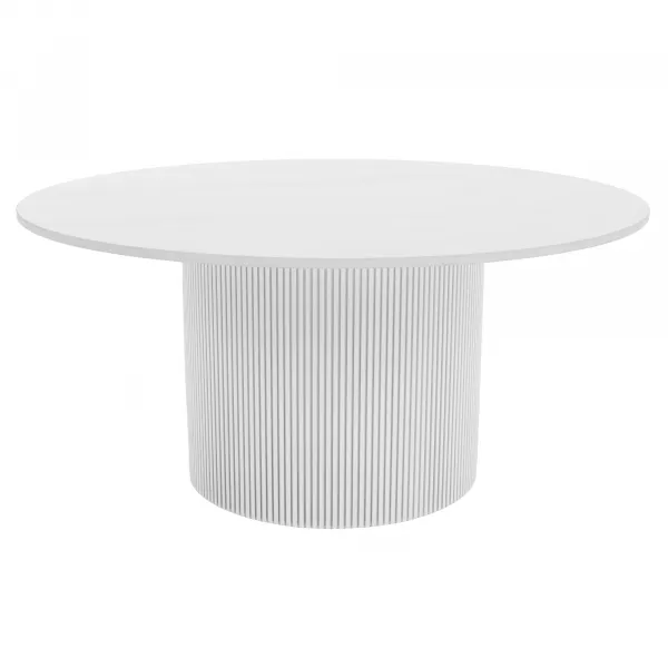 Konferenčný stolík, biely mramor/MDF, priemer 80 cm, MAHIR TYP 1