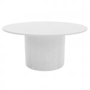 Konferenčný stolík, biely mramor/MDF, priemer 80 cm, MAHIR TYP 1