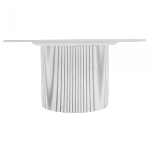 Konferenčný stolík, biely mramor/MDF, priemer 80 cm, MAHIR TYP 1