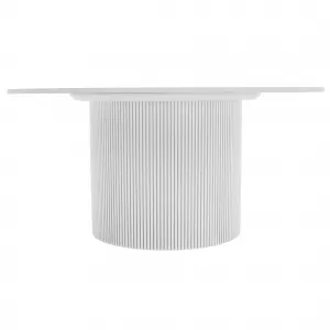 Konferenčný stolík, biely mramor/MDF, priemer 80 cm, MAHIR TYP 1