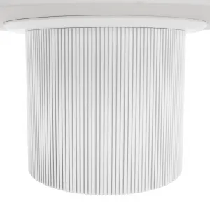 Konferenčný stolík, biely mramor/MDF, priemer 80 cm, MAHIR TYP 1