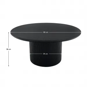 Konferenčný stolík, čierna, priemer 80 cm, MAHIR TYP 2