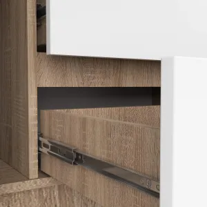 Ak furniture Komoda Kryštof 140 cm 2 skrinky a 4 zásuvky dub sonoma/biela