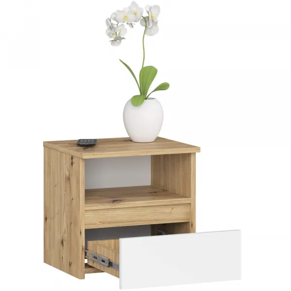 Ak furniture Nočný stolík CL1 40 cm dub artisan/biely