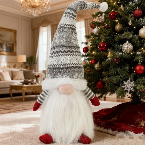 Tutumi Vianočný škriatok ELF 0623 - 48 cm sivý/biely