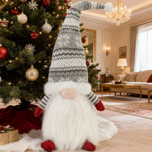 Tutumi Vianočný škriatok ELF 0623 - 48 cm sivý/biely