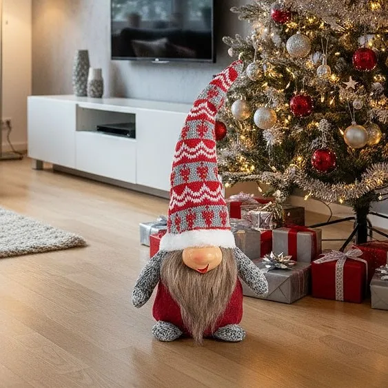 Tutumi Vianočný škriatok 066 - 30 cm sivý/červený
