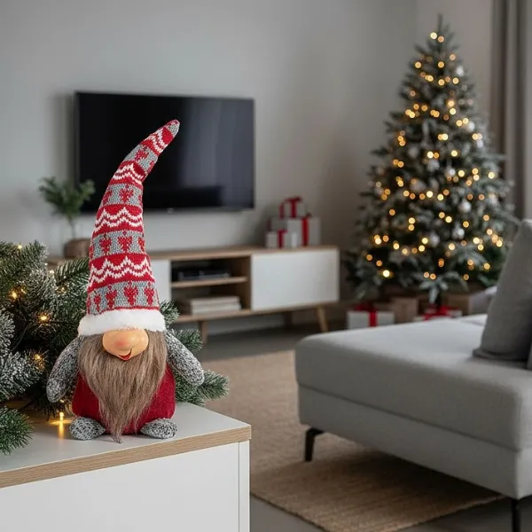 Tutumi Vianočný škriatok 066 - 30 cm sivý/červený
