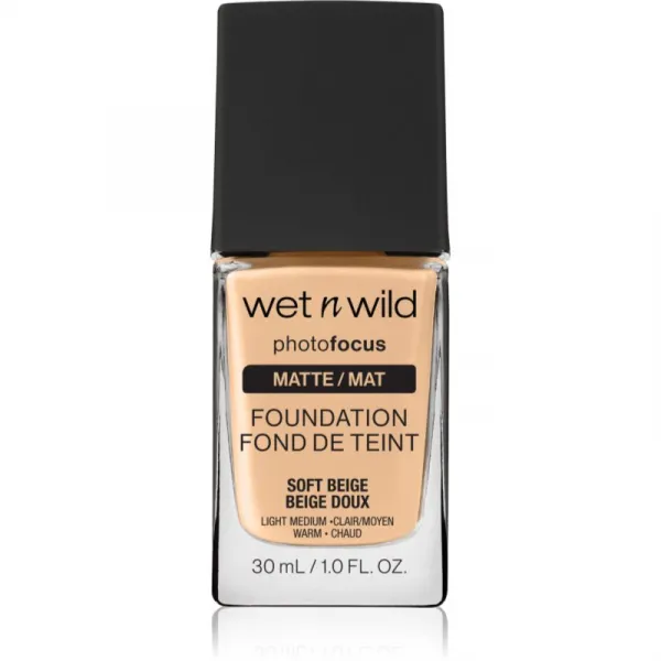 Wet n Wild PhotoFocus zmatňujúci fluidný make-up odtieň Soft Beige 30 ml