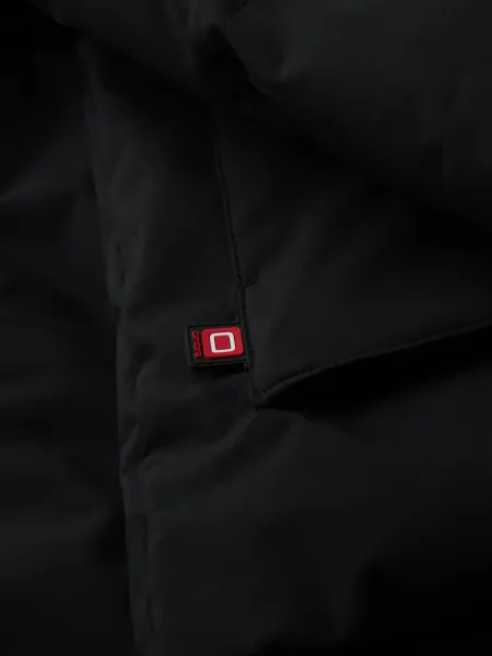 Ombre Men's winter jacket with detachable hood in waterproof material - black