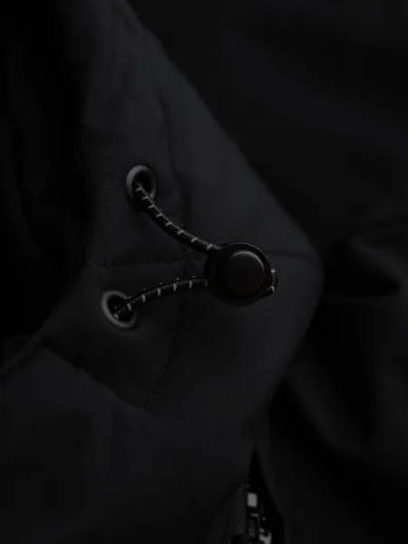 Ombre Men's winter jacket with detachable hood in waterproof material - black