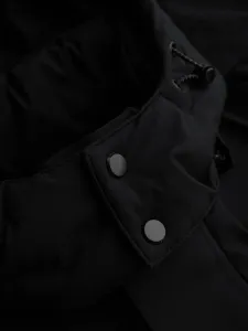 Ombre Men's winter jacket with detachable hood in waterproof material - black