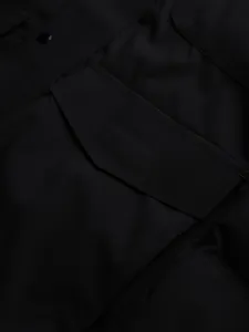 Ombre Men's winter jacket with detachable hood in waterproof material - black