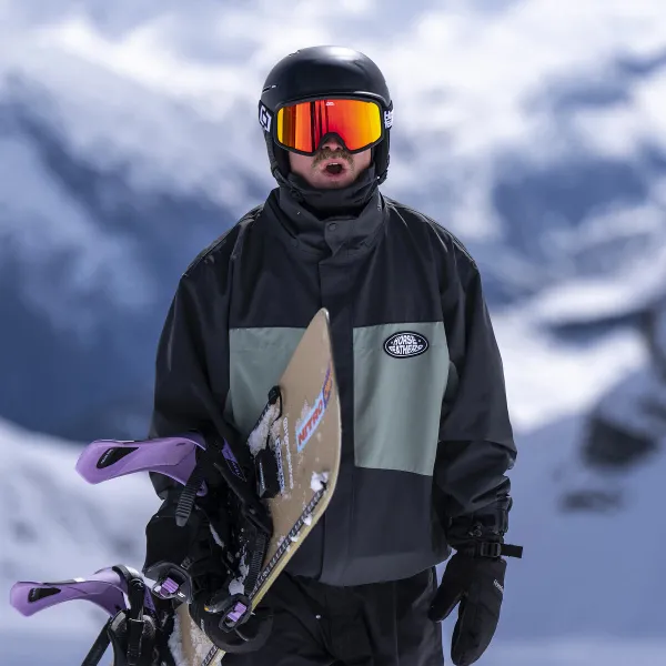 HORSEFEATHERS Okuliare na snowboard Huck - black/mirror red