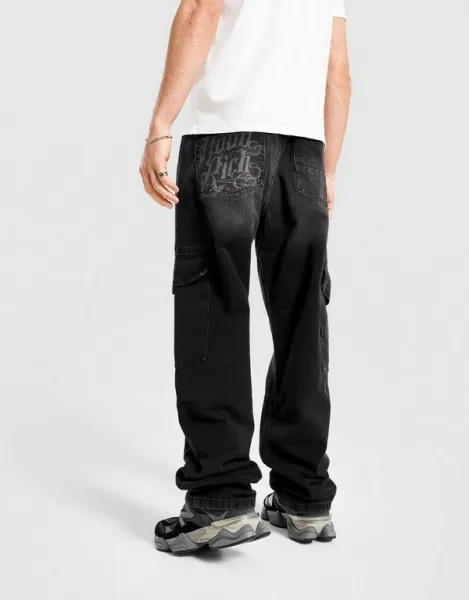 Hoodrich Nohavice  Cargo Denim Script