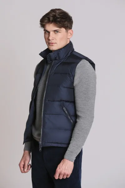 Vesta Aspesi Gilet Piuma Slim Re Navy