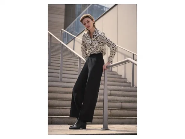 esmara® Dámske nohavice „Wide-Leg“ (čierna, 42)