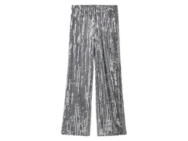 esmara® Dámske flitrové nohavice (strieborná, XS (32/34))