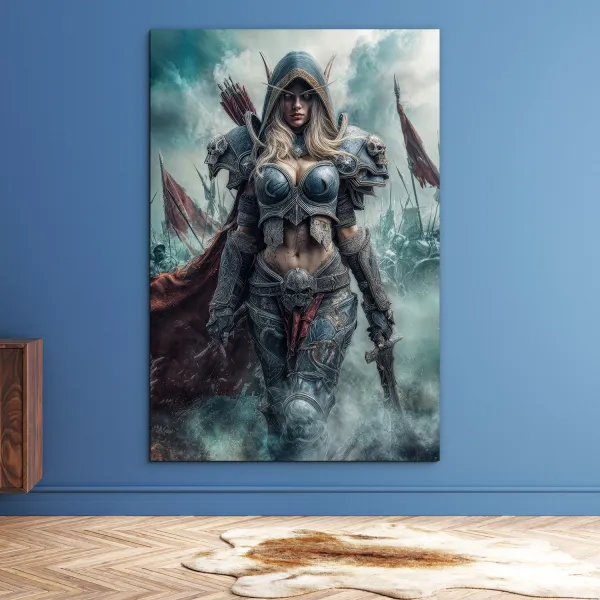 Drevený obraz z hry WoW - Bojovníčka Sylvanas