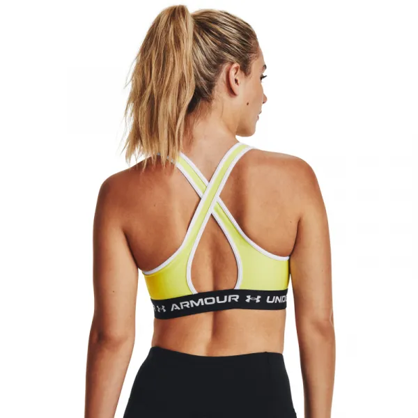 Dámska tréningová športová podprsenka UNDER ARMOUR UA Crossback Mid Bra-YLW