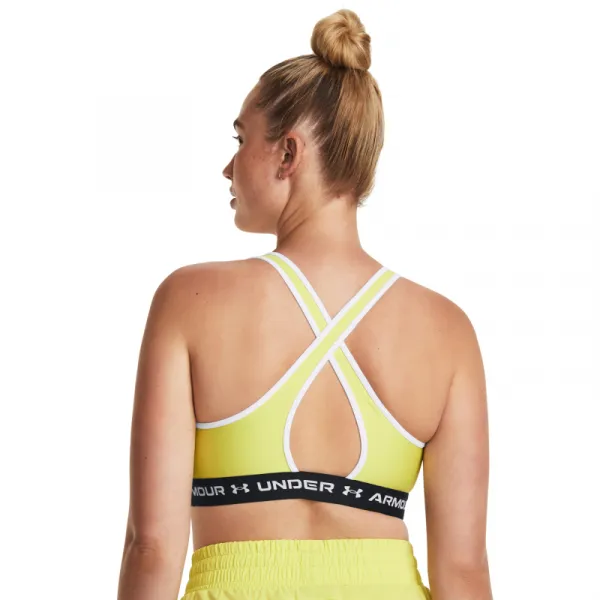 Dámska tréningová športová podprsenka UNDER ARMOUR UA Crossback Mid Bra-YLW