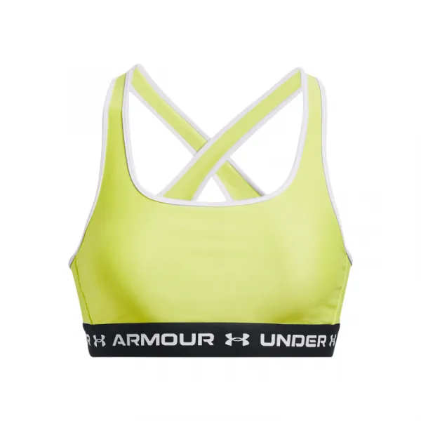 Dámska tréningová športová podprsenka UNDER ARMOUR UA Crossback Mid Bra-YLW