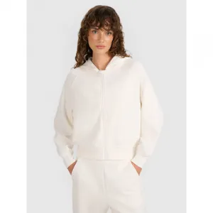 Dámska mikina so zipsom 4F SWEATSHIRT F1835-WAW25TSWSF1835-11S-OFF WHITE