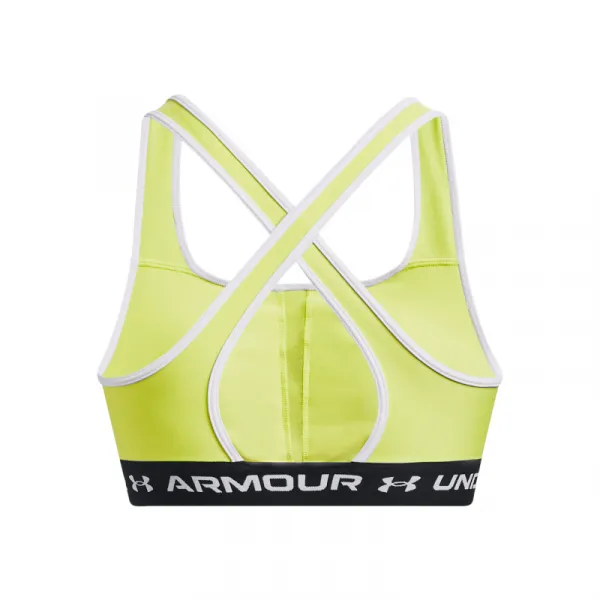 Dámska tréningová športová podprsenka UNDER ARMOUR UA Crossback Mid Bra-YLW