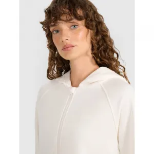 Dámska mikina so zipsom 4F SWEATSHIRT F1835-WAW25TSWSF1835-11S-OFF WHITE