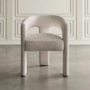 LivinHill Designové čalouněné jídelní křeslo Leith taupe