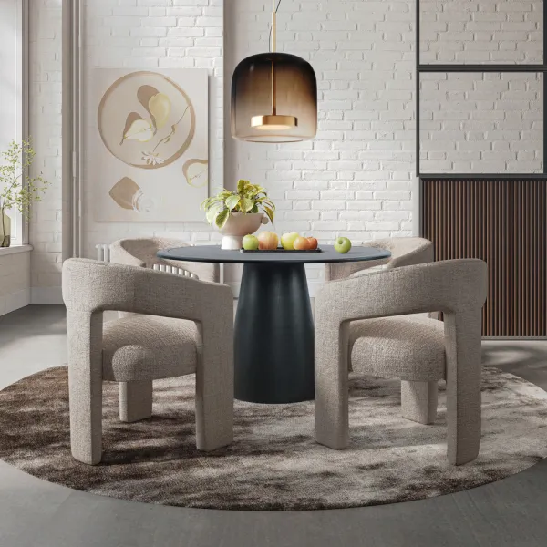 LivinHill Designové čalouněné jídelní křeslo Leith taupe