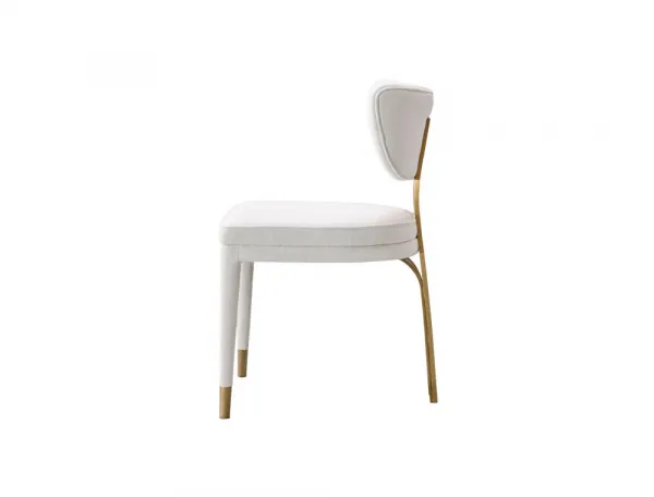 LivinHill Designová čalouněná jídelní židle Modig zlatá/bílá