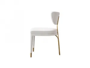 LivinHill Designová čalouněná jídelní židle Modig zlatá/bílá