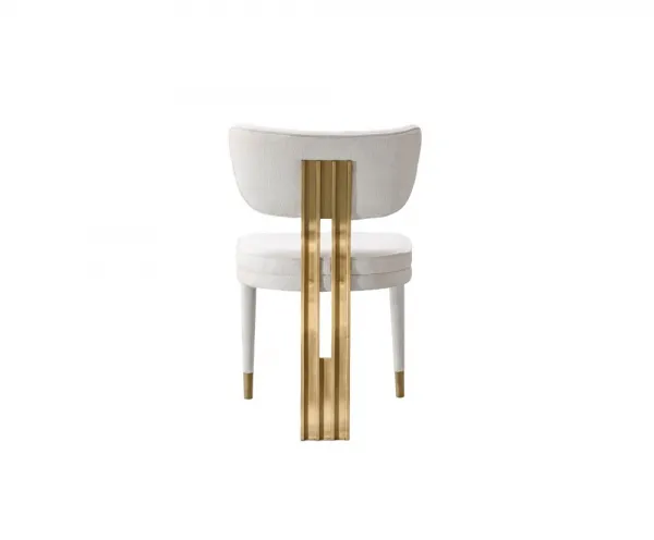 LivinHill Designová čalouněná jídelní židle Modig zlatá/bílá